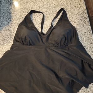 Torrid size 1 black wireless halter swim top
